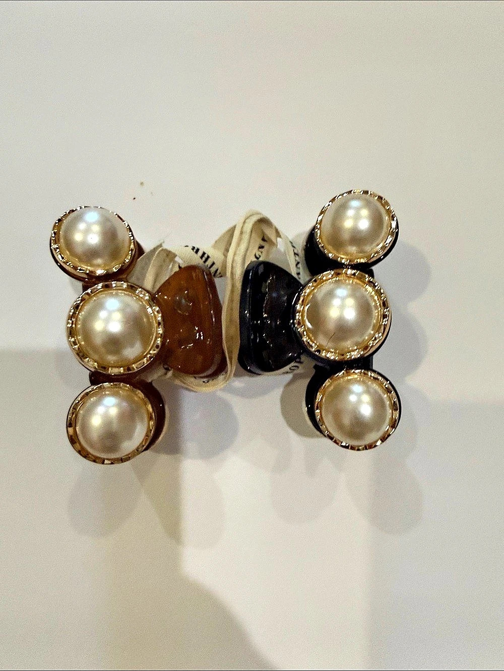 NWT Anthropologie Pearl Hair Clips in Brown & Gold - 2